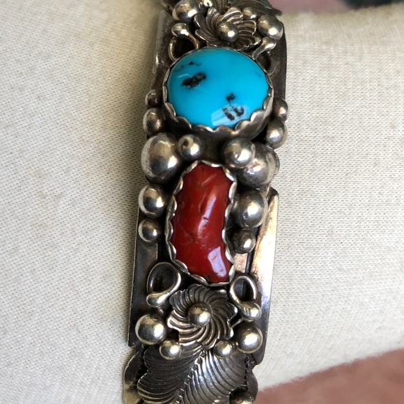 Vintage Jewelry Navajo Rose Castillo Sterling Turquoise Bracelet